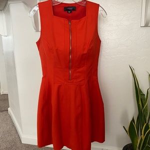 VERSUS Versace Orange Red Fit n Flare Mini Cocktail Dress Sz 4 IT 40 Sleeveless